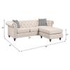 Acme Waldina Tufted Linen Fabric Upholstered Reversible Sectional Sofa in Beige view 3