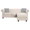 Acme Waldina Tufted Linen Fabric Upholstered Reversible Sectional Sofa in Beige view 4