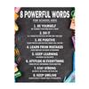 8 Powerful Words for School Kids - Motivational Poster, Thick Paper, 11" x 14" inches Inspirational Wall Art Print, Positive Quotes, Affirmation Pictures for Bedroom, Classroom, Study Room (Unframed) view 1