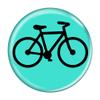 Enthoozies Bike Silhouette Cycling Biking Turquoise 1.5 Inch Diameter Refrigerator Magnet view 1