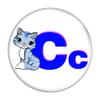 Enthoozies Letter C Cat Initial Alphabet 2.25 Inch Diameter Refrigerator Magnet view 1