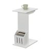 Pemberly Row C-Shape Modern MDF and Birch Veneer End Table, White Finish, 24" H x 15" W x 11" D, Magazine Holder, Flush Fit Design for Living Room or Bedroom Seating view 1