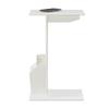 Pemberly Row C-Shape Modern MDF and Birch Veneer End Table, White Finish, 24" H x 15" W x 11" D, Magazine Holder, Flush Fit Design for Living Room or Bedroom Seating view 3
