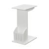 Pemberly Row C-Shape Modern MDF and Birch Veneer End Table, White Finish, 24" H x 15" W x 11" D, Magazine Holder, Flush Fit Design for Living Room or Bedroom Seating view 4