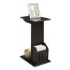 Pemberly Row Magazine C End Table, Black Wood Finish, 15" W x 11" L x 24" H, C Shape Design with Magazine Holder, Indoor Living Room Accent Table, Easy Assembly view 1