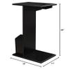 Pemberly Row Magazine C End Table, Black Wood Finish, 15" W x 11" L x 24" H, C Shape Design with Magazine Holder, Indoor Living Room Accent Table, Easy Assembly view 3