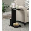 Pemberly Row Magazine C End Table, Black Wood Finish, 15" W x 11" L x 24" H, C Shape Design with Magazine Holder, Indoor Living Room Accent Table, Easy Assembly view 4