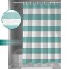 ALAGEO Aqua Stripe Shower Curtain for Bathroom, Waterprrof Polyester Fabric Shower Curtains Teal Blue Decorative Curtains for Bathroom Curtain Sets with Hooks Extra Long 72" x 84" view 3