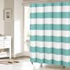 ALAGEO Aqua Stripe Shower Curtain for Bathroom, Waterprrof Polyester Fabric Shower Curtains Teal Blue Decorative Curtains for Bathroom Curtain Sets with Hooks Extra Long 72" x 96" view 1
