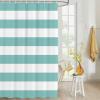 ALAGEO Aqua Stripe Shower Curtain for Bathroom, Waterprrof Polyester Fabric Shower Curtains Teal Blue Decorative Curtains for Bathroom Curtain Sets with Hooks Extra Long 72" x 96" view 2