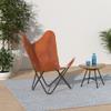 cuero Handmade Living Room Buffalo Leather Chair, Home-Decor, Butterfly Chair with Folding Iron Frame view 2