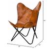 cuero Handmade Living Room Buffalo Leather Chair, Home-Decor, Butterfly Chair with Folding Iron Frame view 3