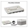 Bidtakay Basket Storage Bins Baskets for Organizing Set of 3 Collapsible Cloth Storage Linen Closet Organizer 15 X 11 X 9.5 Inches Large Foldable Baskets for Shelves (White&Quatrefoil Grey) view 2