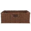 Rattan Storage Basket Countertop Rectangular Wicker Basket with Handles Book Cosmetic Sundries Holder for Home Office Coffee view 1