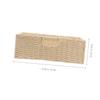 Rattan Storage Basket Countertop Rectangular Wicker Basket with Handles Book Cosmetic Sundries Holder for Home Office Blue view 2