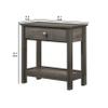 Benjara Nightstand with 1 Wooden Drawer and Grain Details, Gray view 3