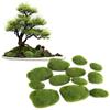 12pcs Artificial Moss Rocks, 3 Sizes Moss Stone Decorative Flocking Stone Faux Green Moss Covered Stones for Floral Arrangements, Fairy Gardens and Crafting view 2