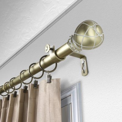 Camilla 1" Single Curtain Rod 160-240 inch - Gold