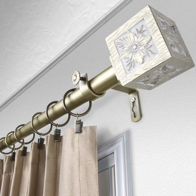 Austin 1" Single Curtain Rod 160-240 inch - Gold