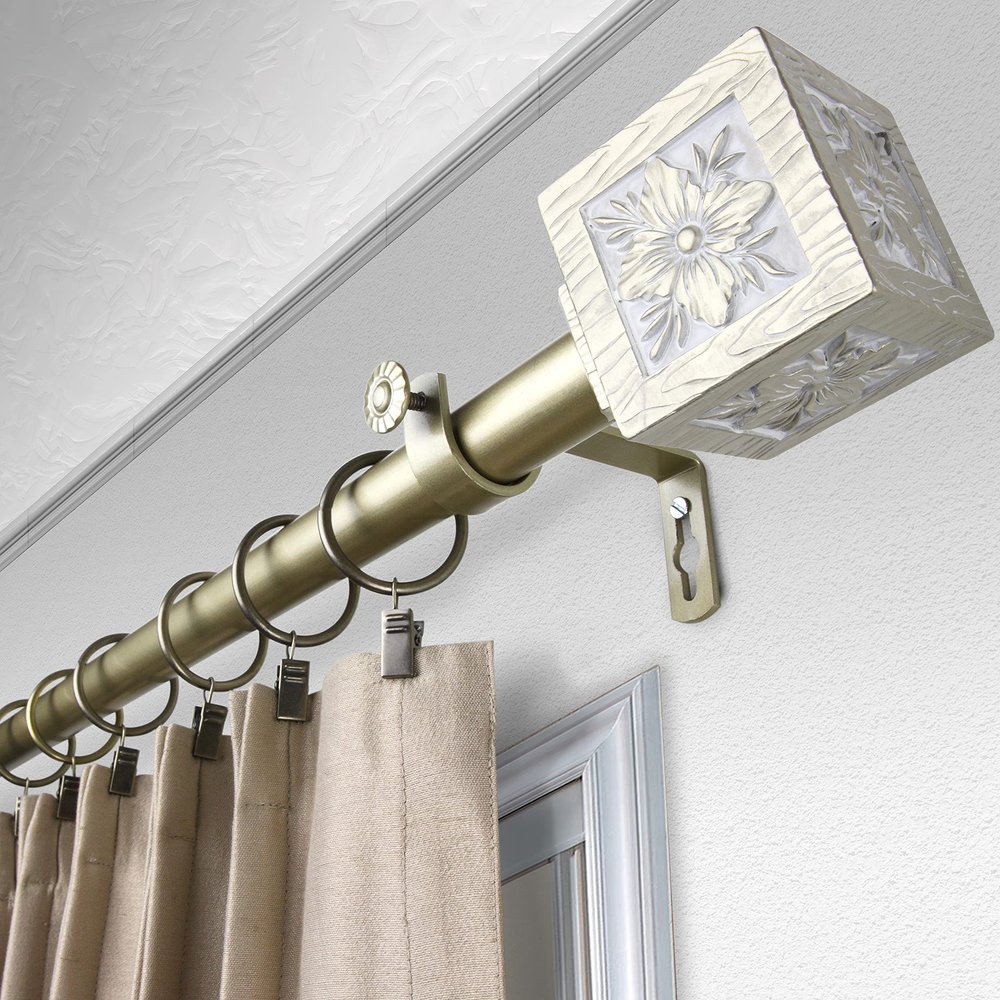 Austin 1" Single Curtain Rod 160-240 inch - Gold