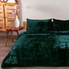 The Harry Creations 3 Pcs Set Solid Pattern Velvet Bedding Ultra Donna Crushed Luxury Boho Duvet Cover (Moss, Full 80inch x 90inch) view 2