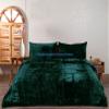 The Harry Creations 3 Pcs Set Solid Pattern Velvet Bedding Ultra Donna Crushed Luxury Boho Duvet Cover (Moss, Full 80inch x 90inch) view 4