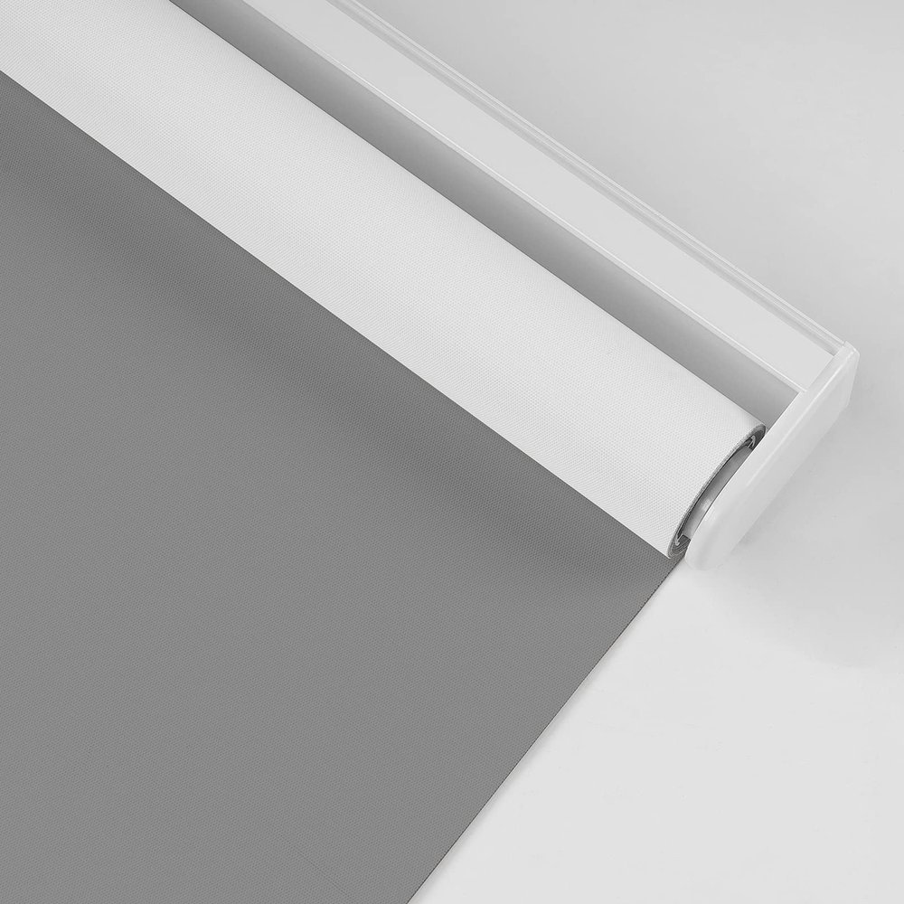Boolegon Cordless Blackout Roller Shades,UV Protection Waterproof 100% Blackout Custom Window Blinds for Home Kitchen Bathroom Office,Easy to Install,Gray,63" W x 56" H