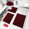 Arotive Luxury Bathroom Rugs 36x24, Extra Soft Thick Absorbent Shaggy Chenille Bath Rugs, Non-Slip Machine Wash Dry, Bath Mats for Bathroom Floor, Tub and Shower, Home Decor Accessories, Burgundy view 2