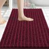 Arotive Luxury Bathroom Rugs 30x20, Extra Soft Thick Absorbent Shaggy Chenille Bath Rugs, Non-Slip Machine Wash Dry, Bath Mats for Bathroom Floor, Tub and Shower, Home Decor Accessories, Burgundy view 1