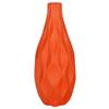 Urban Trends Collection Ceramic Round Vase with Belly and Embossed Wave Design Matte Finish Orange view 1