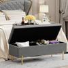 Andeworld Velvet Storage Bench, Modern Bedroom Bench, Upholstered Tufted Large Settee Ottoman with Storage Bench for Bedroom,Living Room,Entryway,Grey view 4