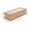 Cabilock Japanese Style Wood Grain Chopstick Box with Clamshell Flip Lid 10.55 Inch Flatware Organizer for Kitchen and Tabletop Storage with Anti-Skid Base view 2