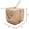 Worldoor Rustic Candy Boxes,100pcs Wedding Favor Boxes,Love Kraft Bonbonniere Paper Gift Boxes with Burlap Jute Twine for Bridal Shower Wedding Birthday Party Rustic Wedding Christmas Decorations view 2