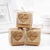 Worldoor Rustic Candy Boxes,100pcs Wedding Favor Boxes,Love Kraft Bonbonniere Paper Gift Boxes with Burlap Jute Twine for Bridal Shower Wedding Birthday Party Rustic Wedding Christmas Decorations view 3