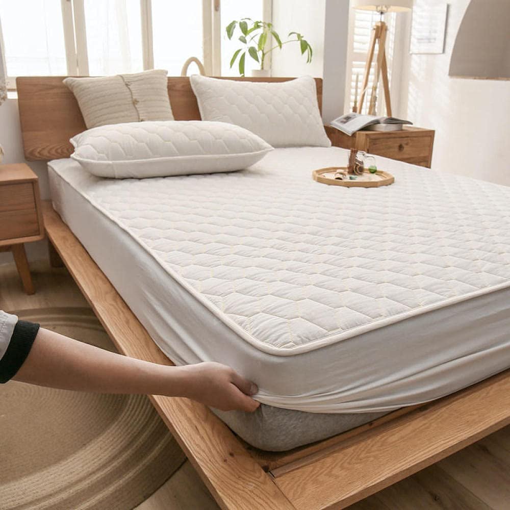 CFYCYHDZHT Bed Sheet Set Kids Waterproof Urinary Quilted Mattress Protector, Single Double King Size Mattress Topper in The Elderly Bedroom White 150200cm