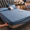 CFYCYHDZHT Cozy T Shirt Soft Pure Color Quilted Non Slip Bed Sheets, Bedroom Homestay Brushed Single Double Mattress Cover 200220cm Navy Blue view 2