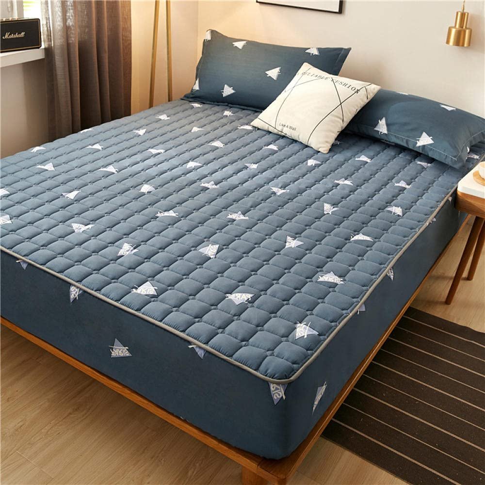 CFYCYHDZHT Deep Pocket Queen Brushed Quilted Skin Friendly Mattress Top Hat, Bedroom Hotel Homestay Mattress Cover 150200cm Dark Grey