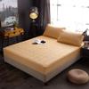 CFYCYHDZHT Single Fitted Deep Pocket Sheet Thick Cotton Quilted Deep Pockets Fitted Sheets, Bedroom Hotel Homestay Pure Color Mattress Protector Bed Cover Camel 150cmx200cm view 1
