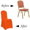 Dimatic 20 PCS Orange Spandex Chair Covers Dining Room Stretch Chair Covers Protector for Living Room Banquet Wedding Party Dining Decoration (Orange) view 3