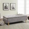 ALISH Upholstered Storage Bench Velvet Bed Bench with Storage Entryway Bench with Metal Legs for Bedroom Living Room Gray view 1
