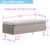 ALISH Upholstered Storage Bench Velvet Bed Bench with Storage Entryway Bench with Metal Legs for Bedroom Living Room Gray view 2