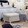 ALISH Upholstered Storage Bench Velvet Bed Bench with Storage Entryway Bench with Metal Legs for Bedroom Living Room Gray view 3