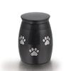 TIANZXS Stainless Steel Cremation Urn for Ashes Pet Dog Paw Print Keepsake Funeral Urns for Dog Cat Small 25mm 16mm Black Color view 1