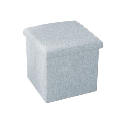 Storage Ottoman Cube Foldable Storage Boxes Footrest Step Stool, Padded Seat Storage Ottoman Cube Ottomans with Lid, Footstool Rest Padded Seat for Bedroom for Dorm Living Room
