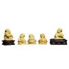 5PCS Natural Boxwood Hand Carved Sets 5 Fu Kid Statue Sets view 1