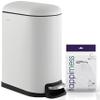 happimess HPM1010C Roland 10.6-Gallon Step-Open Trash Can with Soft-Close Lid, Modern, Minimalistic, Fingerprint Proof for Home, Kitchen, Laundry Room, Office, Bedroom, Bathroom, White view 1