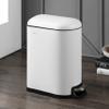 happimess HPM1010C Roland 10.6-Gallon Step-Open Trash Can with Soft-Close Lid, Modern, Minimalistic, Fingerprint Proof for Home, Kitchen, Laundry Room, Office, Bedroom, Bathroom, White view 2