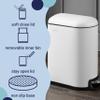 happimess HPM1010C Roland 10.6-Gallon Step-Open Trash Can with Soft-Close Lid, Modern, Minimalistic, Fingerprint Proof for Home, Kitchen, Laundry Room, Office, Bedroom, Bathroom, White view 4