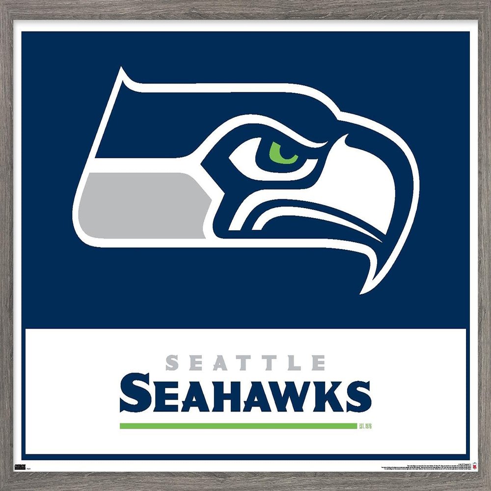 NFL Seattle Seahawks - Logo 21 Wall Poster, 34L" x 22.4W", Barnwood Framed Version