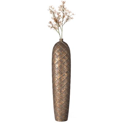 37 Inch Tall Cylinder Antique Style Designed Floor Vase - for Entryway, Dining, or Living Room Decor - Ceramic Rustic - Elegant Home Accent, Timeless Appeal, and Craftsmanship